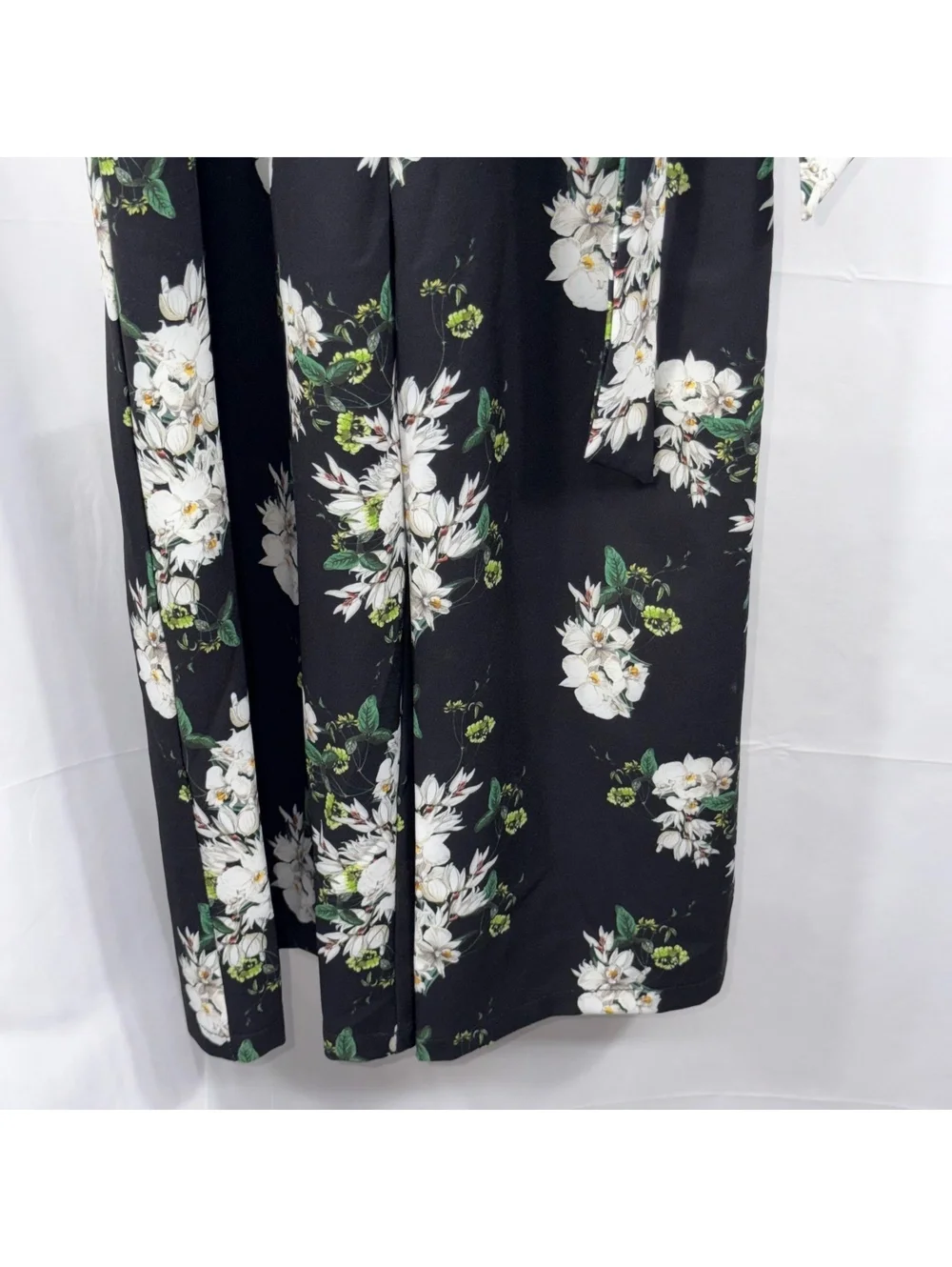GB Girls Size 12 Black Floral Ruffle Sleeve Belted Romper Jumpsuit